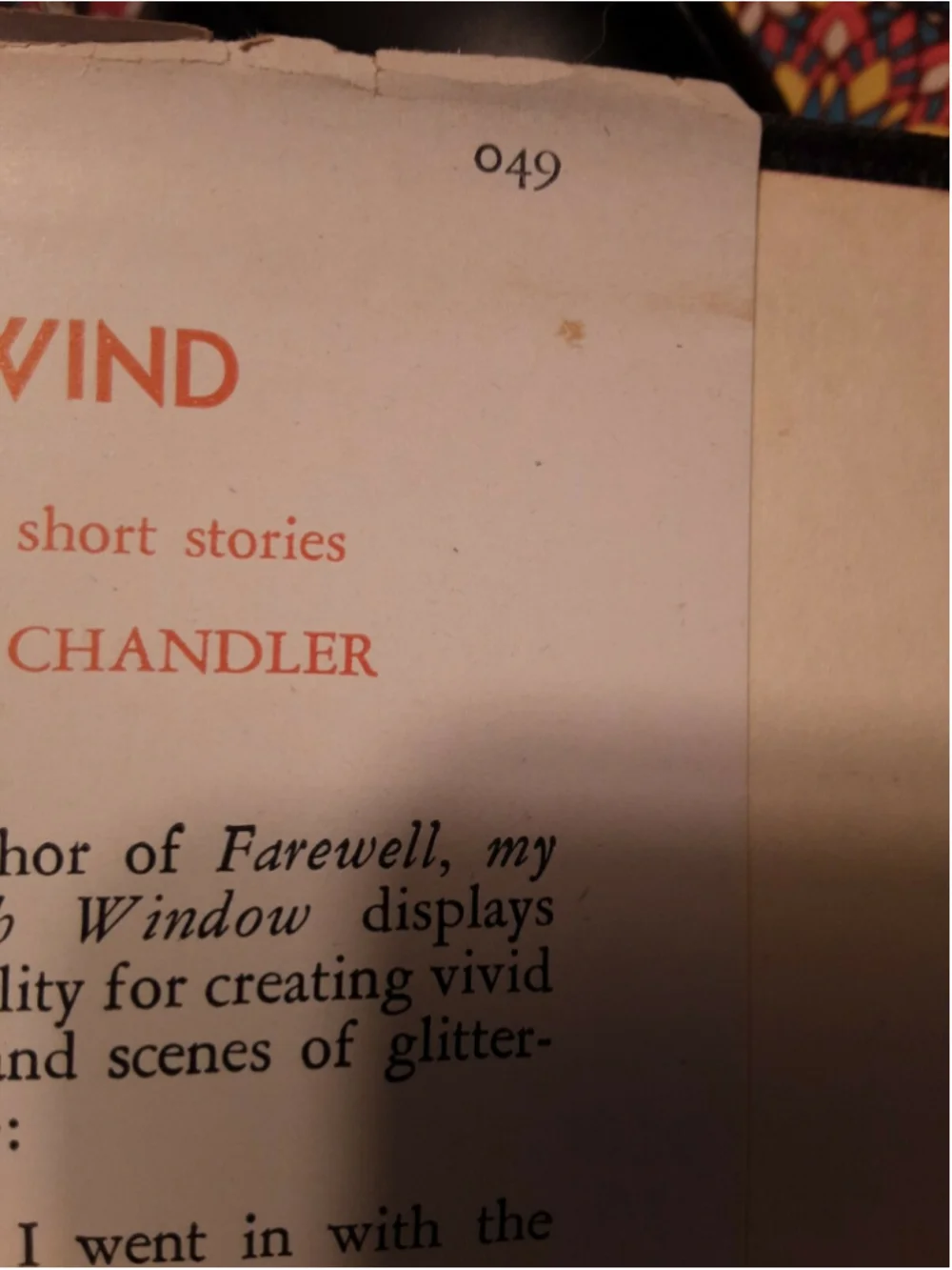 Red Wind: A Collection of Short Stories Raymond Chandler hardcover W/jacket